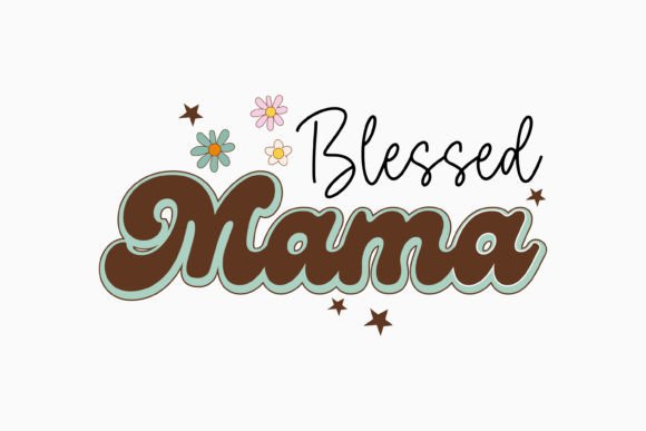 Blessed Mama: A Charming Retro Design for Mothers Day