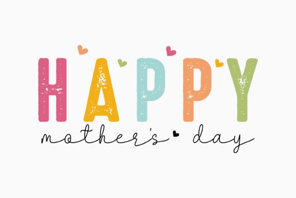 Happy Mothers Day Retro Mom SVG for Crafts and Graphics