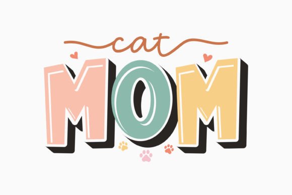 Retro Cat Quote SVG Cat Mom: A Versatile Graphics Asset for Crafts