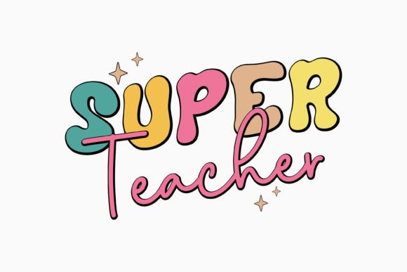 Super Teacher Retro Teacher SVG for Graphics and Crafts